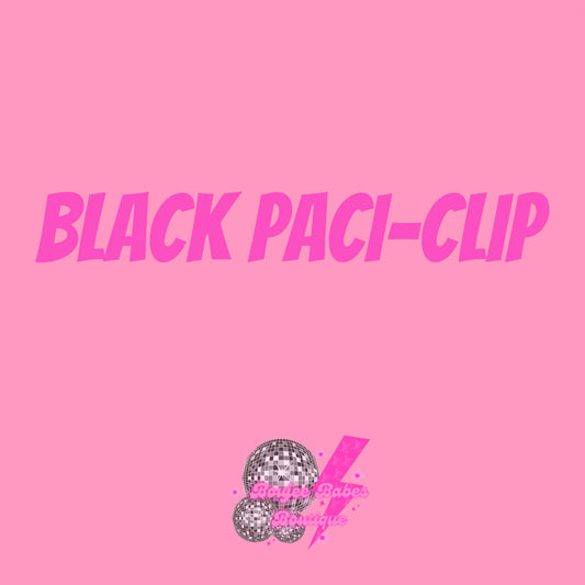 Black designer paci clip