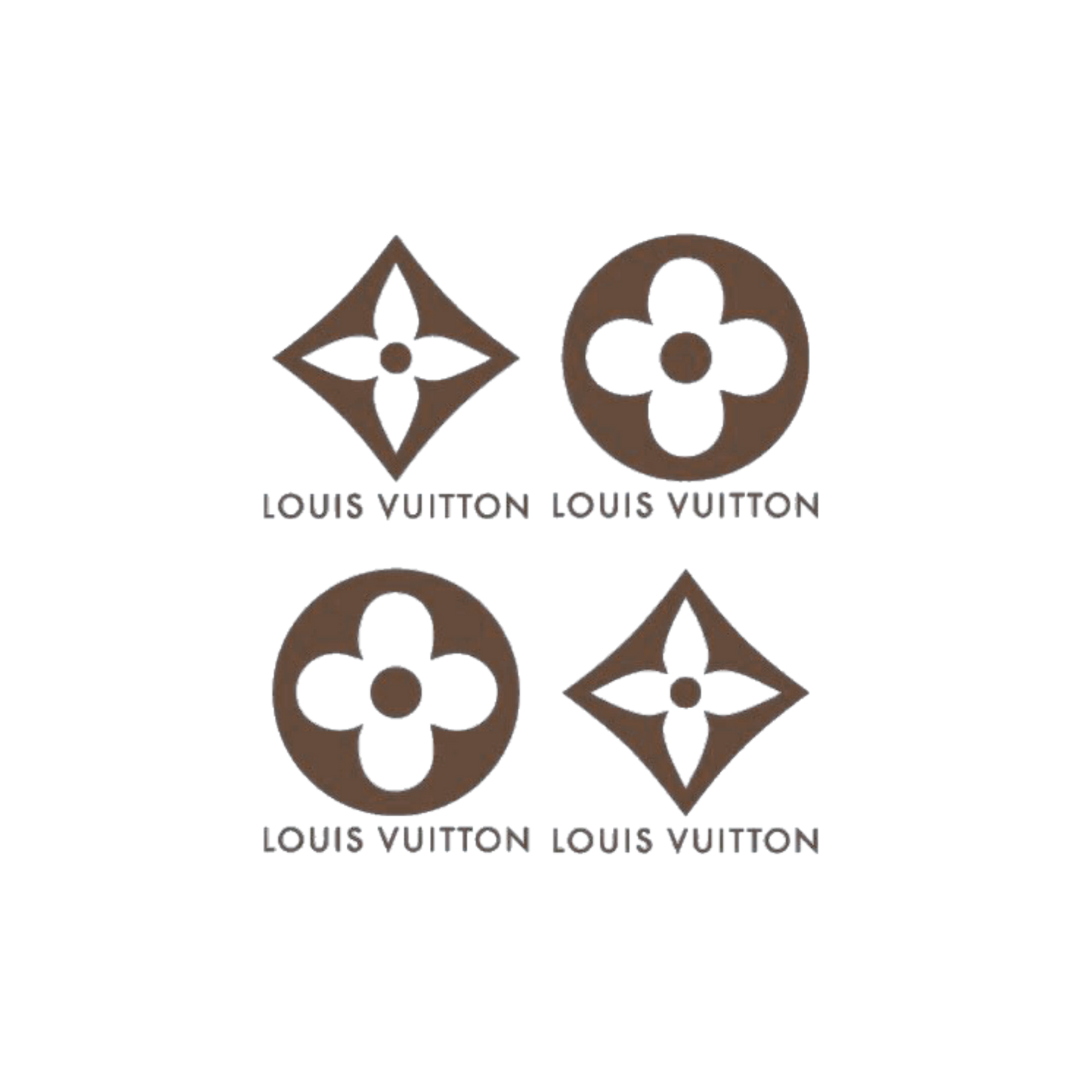 L V logos png brown