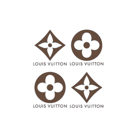 L V logos png brown