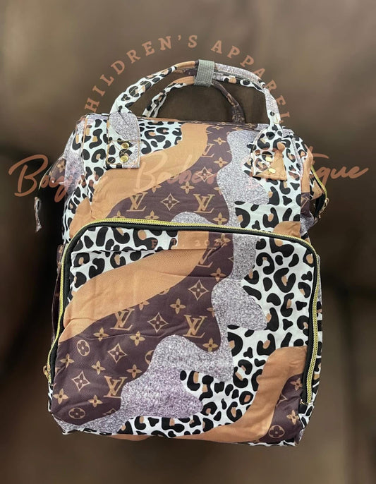 cheetah boujee diaper bag/backpack